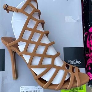 Tan high heels shoes